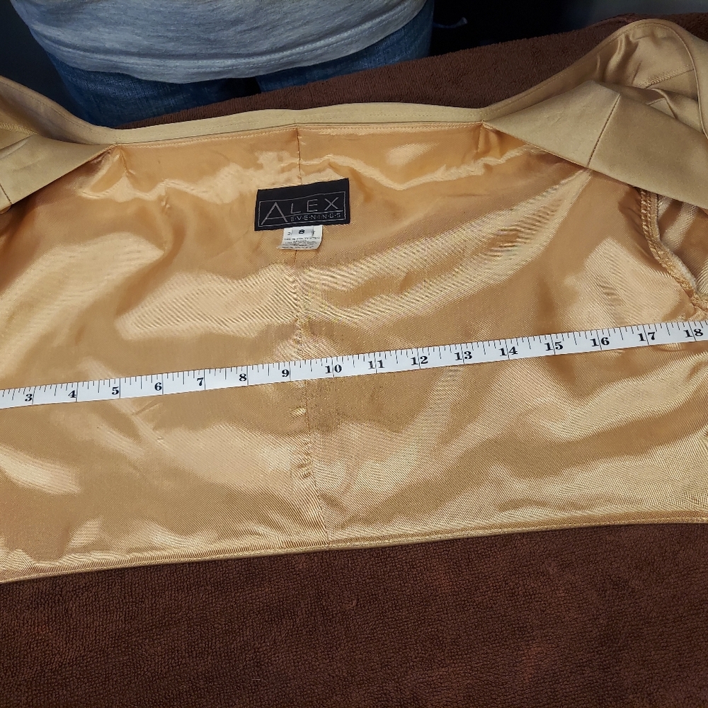Alex Evenings Champagne/ Gold Satin Bolero Jacket - Picture 4 of 7